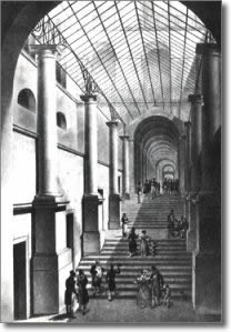 antica stampa raffigurante il passaggio coperto in palazzo San Giacomo