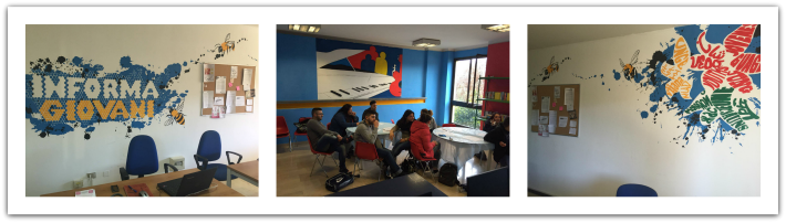 Collage di foto del centro giovanile