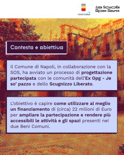 Parte il percorso di progettazione partecipata per due Beni Comuni