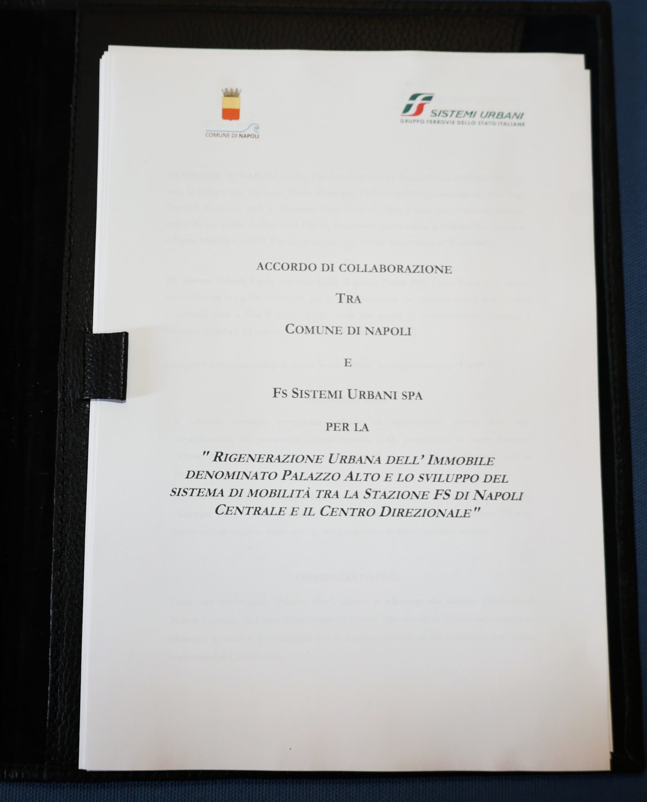 Comune di Napoli e FS Sistemi Urbani, protocollo d’intesa per la rigenerazione di “Palazzo Alto”