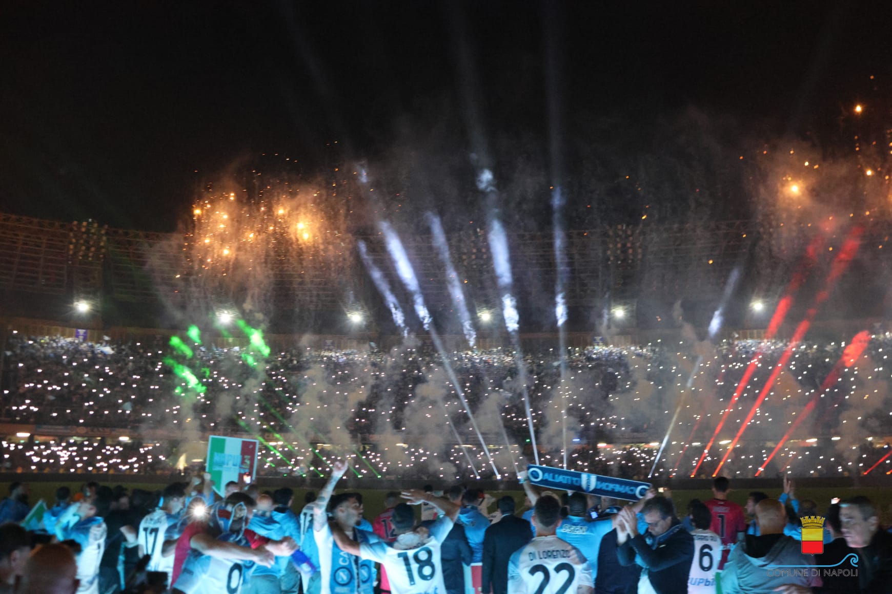 Il Sindaco alla festa per lo scudetto allo stadio Maradona