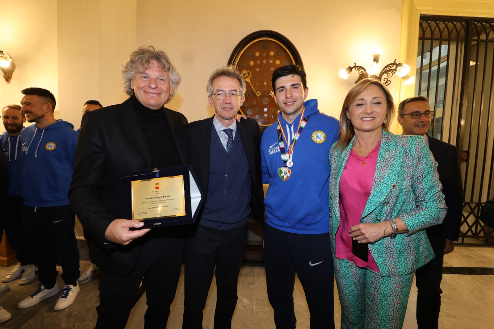 In sala Giunta la Napoli Futsal vincitrice della Coppa Italia