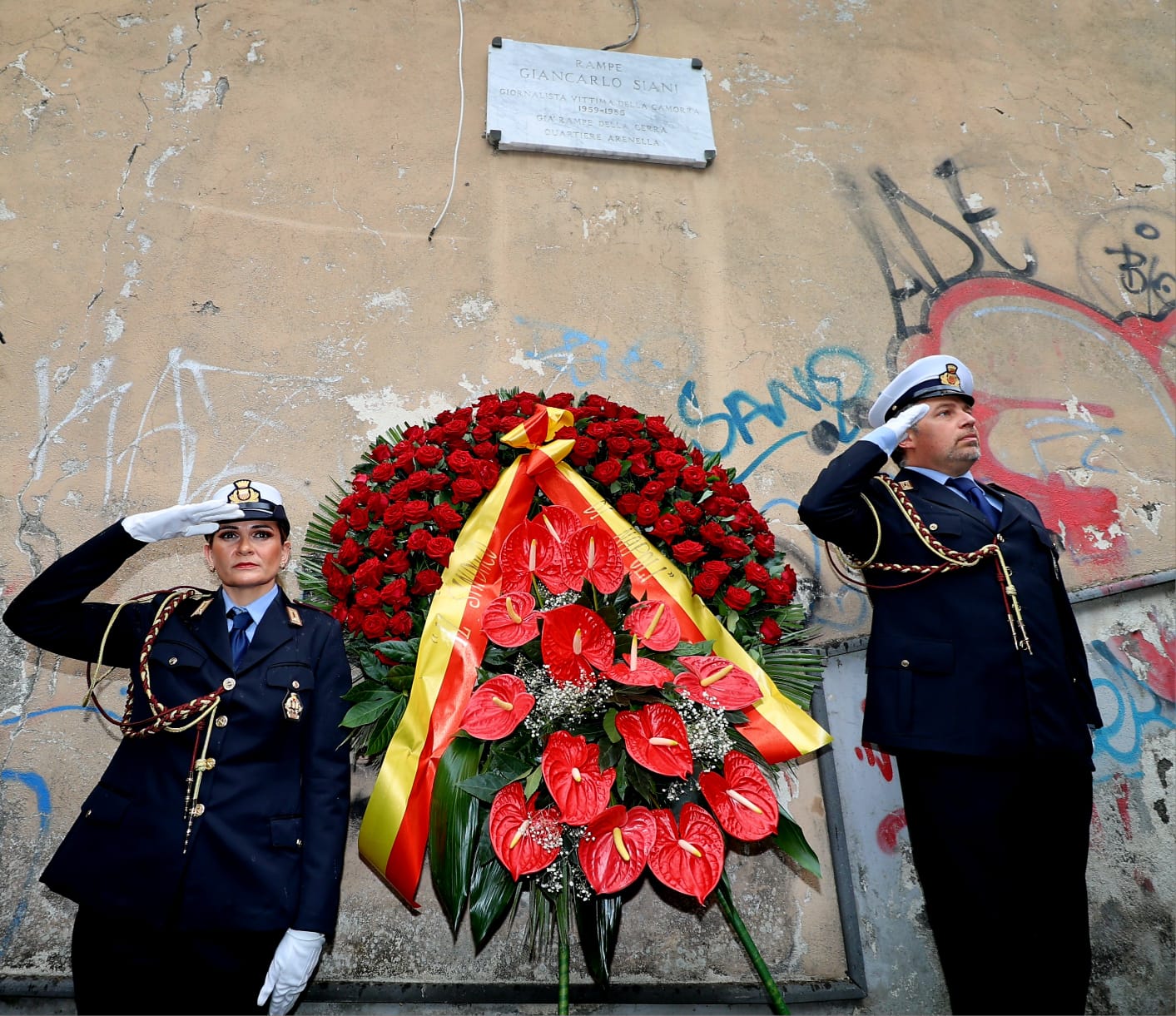 Il Sindaco di Napoli alla cerimonia di commemorazione per Giancarlo Siani